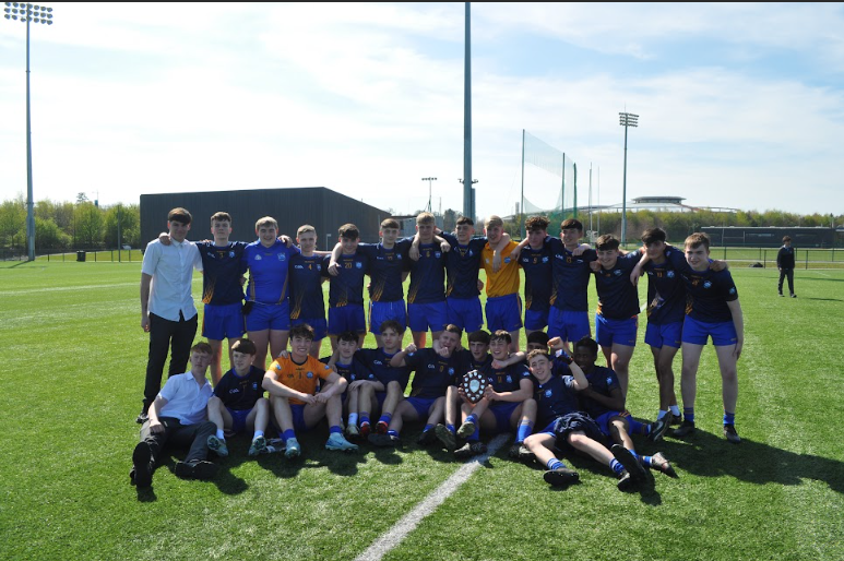 CbsCastle's tweet photo. Celebrations in Drimnagh Castle on Tuesday following a hard fought win in the Dublin Junior (u16) Final V Beneavin College. Despite trailing 1-6 to 3-6 at half time, the entire team turned it around for an historic win. PERHAPS THE LAST GAME EVER UNDER THE OLD RULES! https://t.co/4RFyR4YmcX