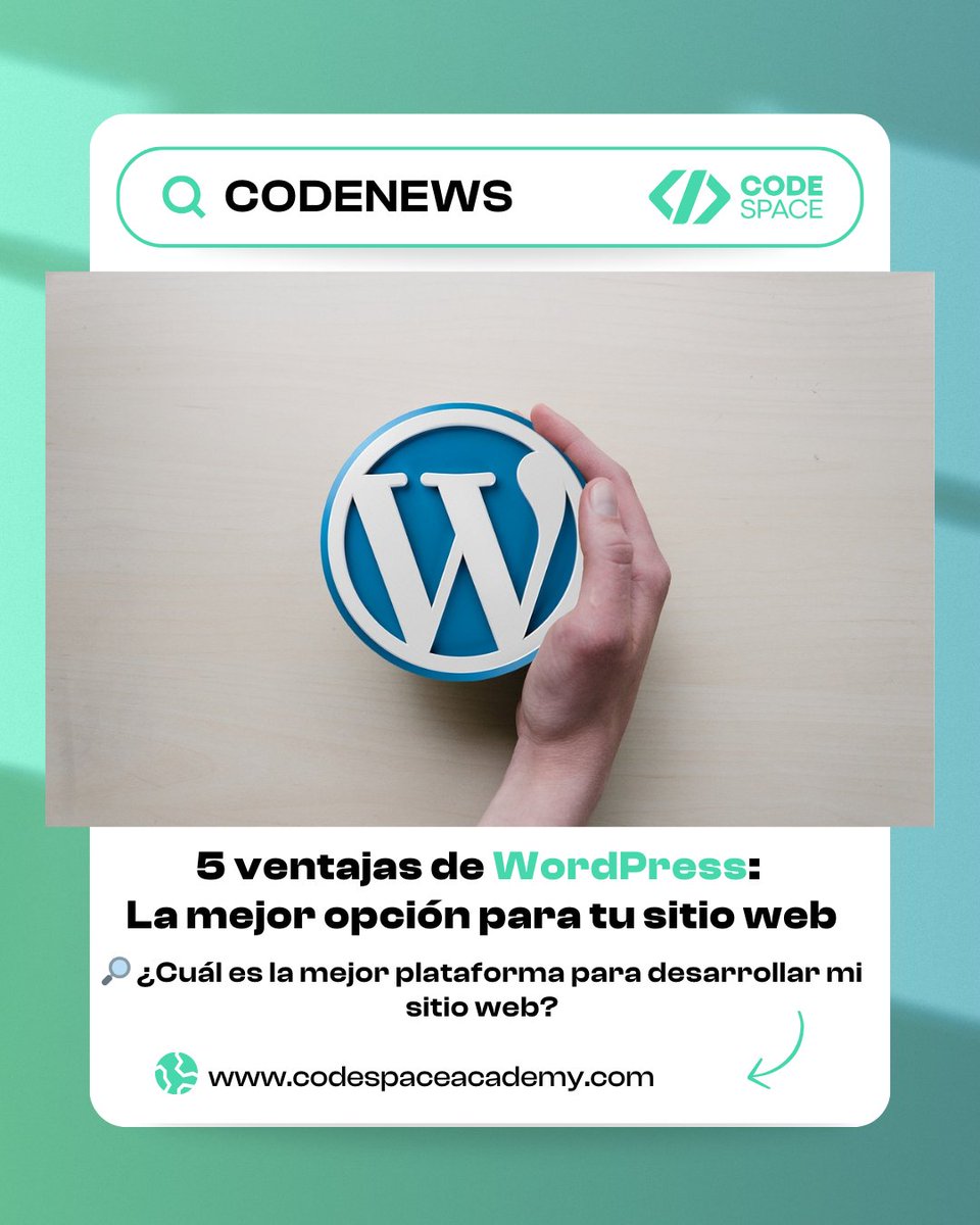 Más del 40% de los sitios web y más del 60% de las páginas web creadas con un CMS están hechos con WordPress. 

📝 ¡No te pierdas nuestro blog! Descubre las ventajas de WordPress.

👇
acortar.link/Bq9Kov

En CODE SPACE, te enseñamos a usarlo como un experto.