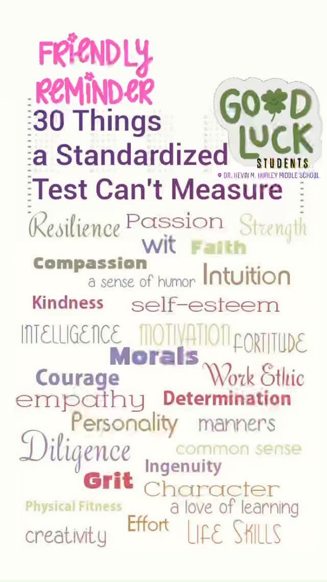 Just a friendly reminder about MCAS testing… Good luck <a href="/HurleyMiddle/">Dr. Kevin Hurley MS</a> 🍀