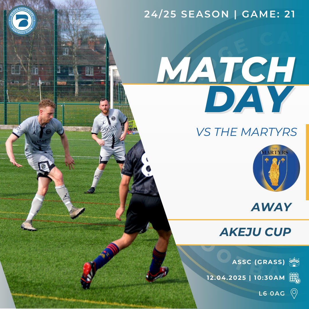Bridge Cathinians FC (@bridgecaths) on Twitter photo Akeju Cup Quarter-Final this Saturday!
π <a href="/themartyrs3/">the martyrs</a>
10:30 KO β Anfield Sports & Community Centre (Grass) β½οΈ
Big game with a space in the semi-final up for grabs.
Get down!
#UTBC #AkejuCup ππ₯ Akeju Cup Quarter-Final this Saturday!
π <a href="/themartyrs3/">the martyrs</a>
10:30 KO β Anfield Sports & Community Centre (Grass) β½οΈ
Big game with a space in the semi-final up for grabs.
Get down!
#UTBC #AkejuCup ππ₯
