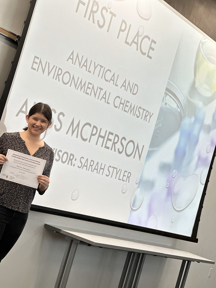 We are very proud of our undergraduate thesis student Malina, who took home 2nd place at this years undergraduate research symposium! Great research this year and we can't wait to see all you accomplish moving forward!