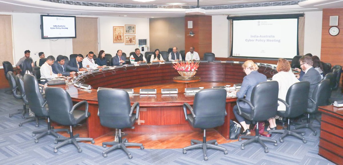 The India-Australia Cyber Policy Meeting was held in New Delhi on 9 April 2025, co-chaired by <a href="/amit_a_shukla/">Amit Audumbarayan Shukla</a>, JS (CD), <a href="/MEAIndia/">Randhir Jaiswal</a> and Australia's Cyber Ambassador Mr. Brendan Dowling <a href="/AusAmbCyberTech/">Ambassador for Cyber Affairs & Critical Technology</a>. Both sides exchanged views on cyber policies, security standards, capacity