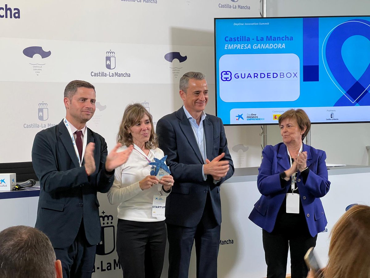 DayOne Premios EmprendeXXI (@emprendexxi_) on Twitter photo <a href="/BlesolTech/">Blesol Tech S.L.</a> <a href="/enisa/">enisa</a> <a href="/caixabank/">CaixaBank</a> <a href="/CABK_Connect/">CaixaBank Connect</a> <a href="/gobjccm/">Gobierno de Castilla-La Mancha</a> <a href="/ForestBank3/">Forest Bank</a> <a href="/GuardedBox/">GuardedBox</a> <a href="/BorjaCabezon/">Borja Cabezón</a> 🎉 La startup ganadora de los #PremiosEmprendeXXI Castilla - La Mancha es <a href="/GuardedBox/">GuardedBox</a> 🎉
Enhorabuena a todo el equipo y a los finalistas por su increíble trabajo 👏 ¡El ecosistema emprendedor sigue más fuerte que nunca!
#DayOneInnovationSummit #EmprendeXXI <a href="/BlesolTech/">Blesol Tech S.L.</a> <a href="/enisa/">enisa</a> <a href="/caixabank/">CaixaBank</a> <a href="/CABK_Connect/">CaixaBank Connect</a> <a href="/gobjccm/">Gobierno de Castilla-La Mancha</a> <a href="/ForestBank3/">Forest Bank</a> <a href="/GuardedBox/">GuardedBox</a> <a href="/BorjaCabezon/">Borja Cabezón</a> 🎉 La startup ganadora de los #PremiosEmprendeXXI Castilla - La Mancha es <a href="/GuardedBox/">GuardedBox</a> 🎉
Enhorabuena a todo el equipo y a los finalistas por su increíble trabajo 👏 ¡El ecosistema emprendedor sigue más fuerte que nunca!
#DayOneInnovationSummit #EmprendeXXI