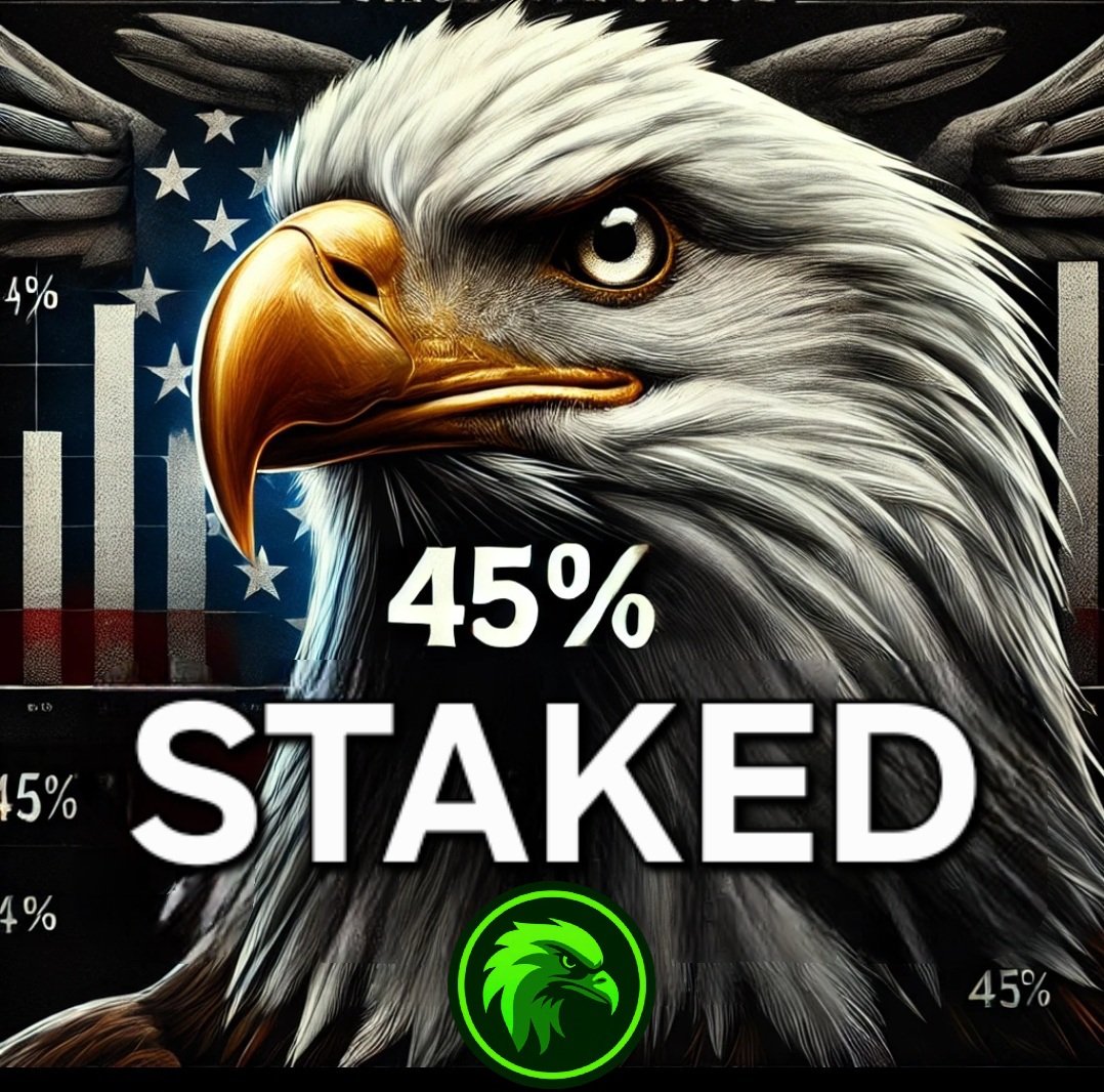 PrevailGobbler's tweet image. Over 40% of the supply has been staked, and holders are receiving weekly rewards for holding. Incentivizing to hold with rewards and sustainable growth. We Will Prevail!!