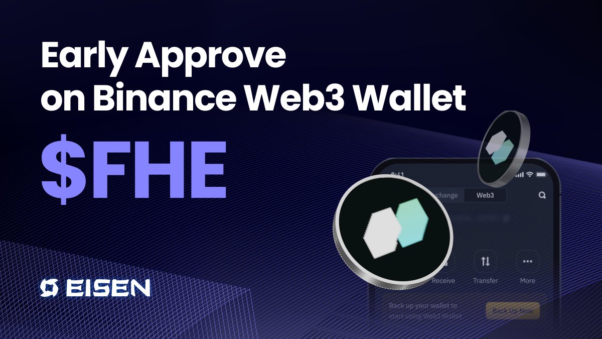 EisenLabs's tweet photo. 🌟 Binance Wallet Users — Approve Early!
Planning to claim your $FHE ?
ㅤ
Pre-approve now to avoid delays during network congestion later.
Get ahead, and be ready to swap instantly. 💨
ㅤ
Link right here 👇
https://t.co/sJZ1UzXQ9Z
ㅤ
#BinanceWallet #DeFi #CryptoTrading #Crypto #Blockchain #Web3 #TradeSmart #CryptoCommunity #DigitalAssets