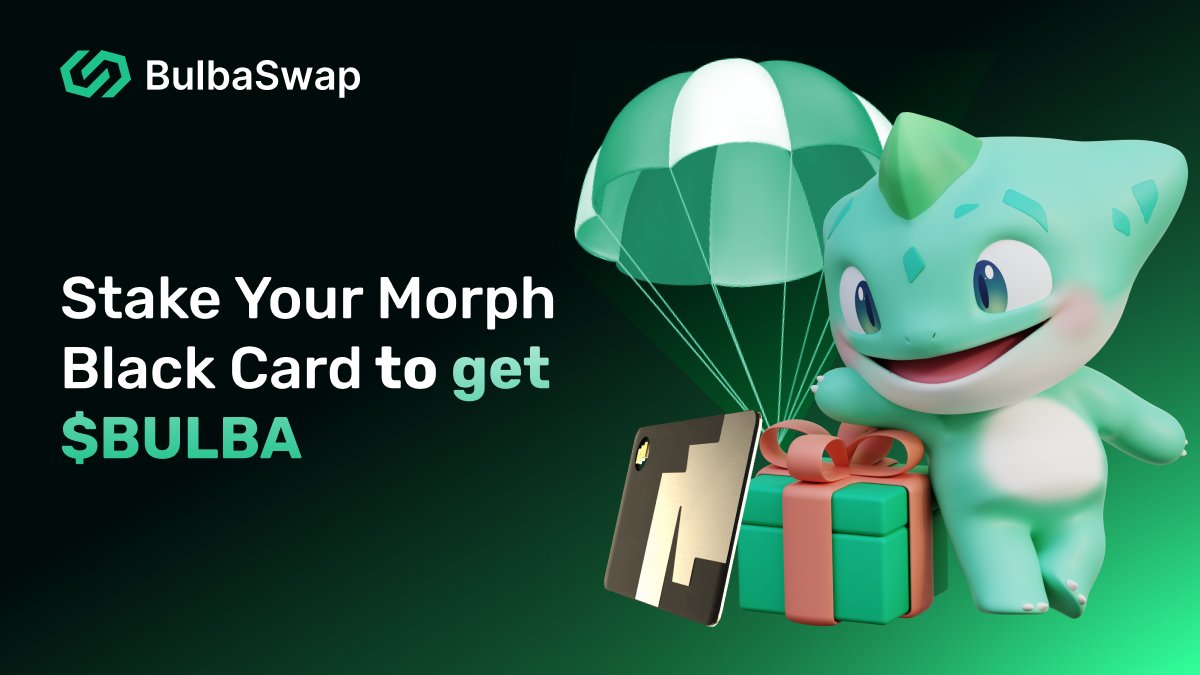 Airdrop Alert: BulbaSwap Token Economics Just Got Even Sweeter!

We’re allocating 5% of our total token supply to MorphPay ecosystem users. The first wave — 2.4% — goes straight to Morph Black Card NFT stakers!

Stay tuned for more details on how to claim your share. 
The future