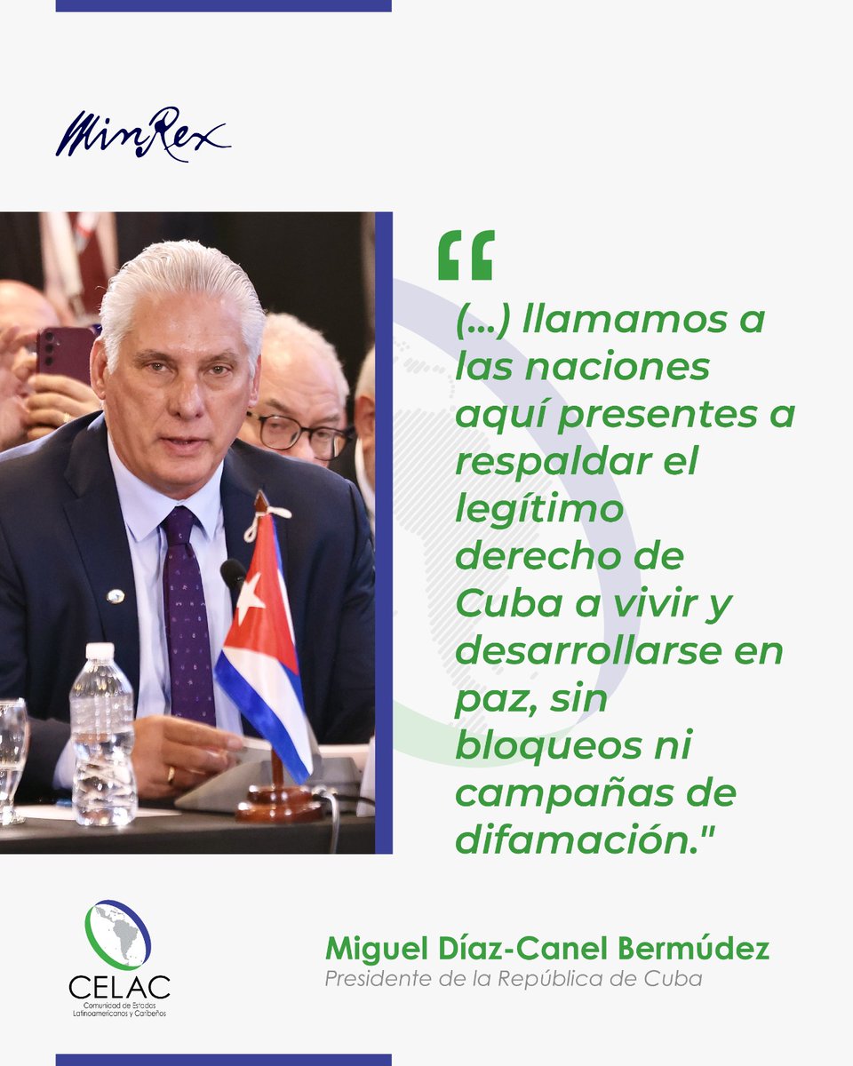 #CELAC2025 #Cuba 🇨🇺 es un país de paz con un pueblo inmenso que enfrenta desafíos como nadie en el mundo.

#TumbaElBloqueo 
#ProvinciaGranma