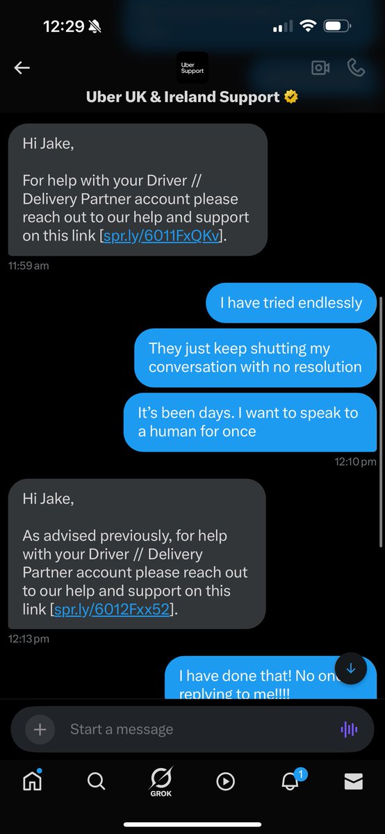 JakeJakeyjake27's tweet photo. @UberUKI_Support Yeah whatever, no point talking to you anymore. You have bots for humans.. https://t.co/YMltCyYXmU