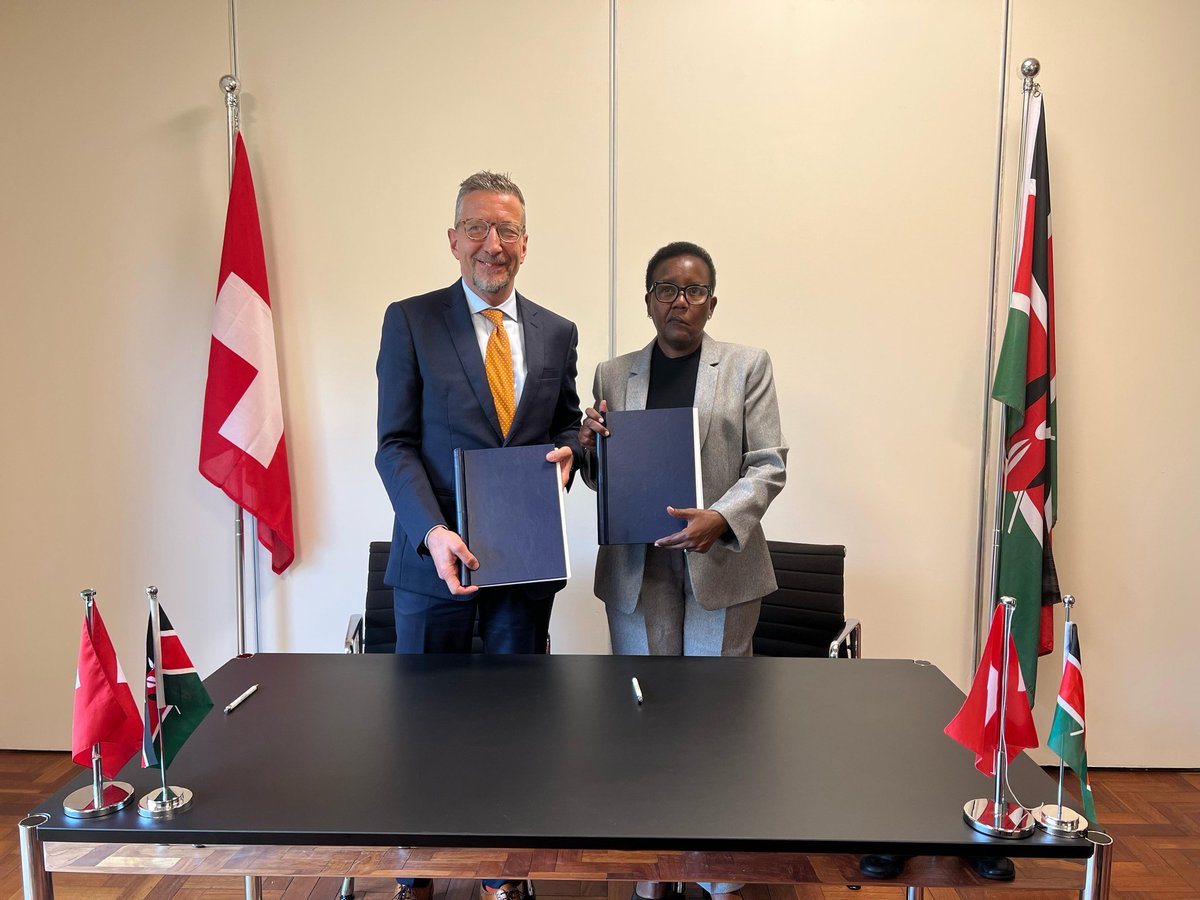 International Peace Support Training Centre -Kenya (@ipstckenya) on Twitter photo We signed a landmark technical agreement with <a href="/SwissEmbassyKE/">Embassy of Switzerland in Nairobi</a>. The agreement, signed by HE Amb Mirko Giulietti, & Director IPSTC, Brigadier Joyce Sitienei,at the Swiss Embassy in Nairobi, paves the way for the secondment of a Swiss civilian expert (“Senior Learning Specialist”) We signed a landmark technical agreement with <a href="/SwissEmbassyKE/">Embassy of Switzerland in Nairobi</a>. The agreement, signed by HE Amb Mirko Giulietti, & Director IPSTC, Brigadier Joyce Sitienei,at the Swiss Embassy in Nairobi, paves the way for the secondment of a Swiss civilian expert (“Senior Learning Specialist”)
