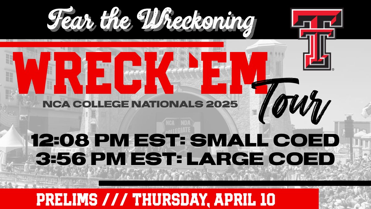 Live from Daytona Beach, the #WreckEm Tour commences!! 
#SmallCoEd opening show: 12:08 PM EST (11:08 am TX)
#LargeCoEd opening show: 3:56 PM EST (2:56 pm TX)