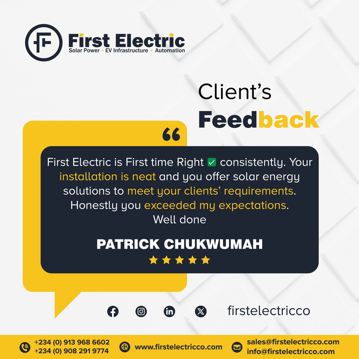 First Electric tweet media