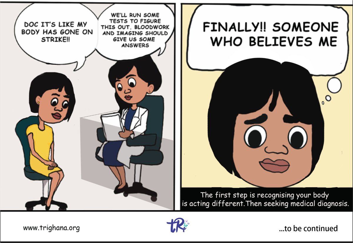 trighana's tweet photo. We’re thrilled to launch our maiden comic series #FibroandMe: An Autoimmune Story" a journey through the challenges and triumphs of living with #fibromyalgia an autoimmune disease.
Story by: Gemms
Illustration by: Sewell
#AutoimmuneDisease #RisingAboveThePain #tRi #GEMMS https://t.co/QhlcfxytsH