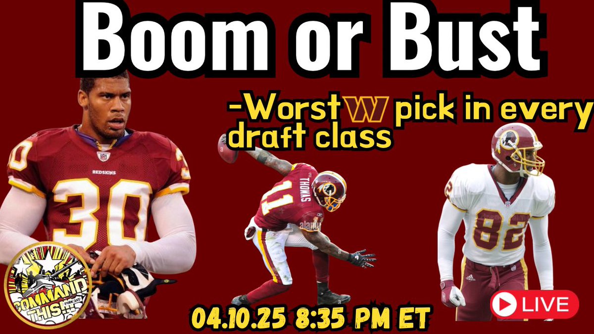 Command_This's tweet photo. Tonight we are taking a look at the worst and best picks in the history of Washington drafts. Be there at 8:35 PM ET to join the convo! #raisehail #HTTR #HTTWFT

Link below ⬇️ https://t.co/bveu5nTJ8I