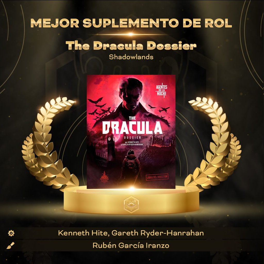 Shadowlands (@shadowlandsed) on Twitter photo 🧛 ¡Con todo el (bonito) lío de la #ShadowCon2025, casi se nos pasa celebrarlo!
#DraculaDossier, ganador de los Premios Tábula en la categoría de mejor suplemento de rol de 2024. ¡Mil gracias a <a href="/TabulaPremios/">TabulaPremios</a> y enhorabuena a los demás premiados!
ℹ️ tabulapremios.es/index.php/2025… 🧛 ¡Con todo el (bonito) lío de la #ShadowCon2025, casi se nos pasa celebrarlo!
#DraculaDossier, ganador de los Premios Tábula en la categoría de mejor suplemento de rol de 2024. ¡Mil gracias a <a href="/TabulaPremios/">TabulaPremios</a> y enhorabuena a los demás premiados!
ℹ️ tabulapremios.es/index.php/2025…