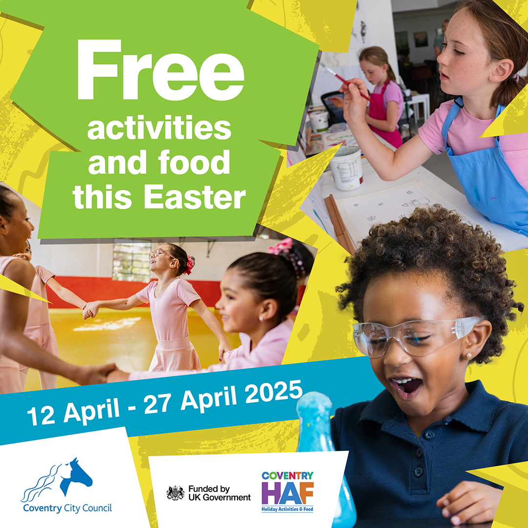 WestMidsVRP's tweet photo. A number of activities are running as part of the Coventry HAF programme this Easter!

Find out more: https://t.co/4KTot0pTH7 https://t.co/6j9KtX41xb