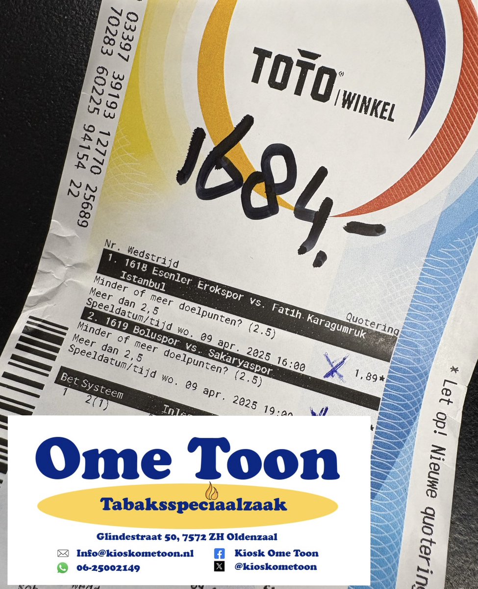 Sow, dat is lekker winnen bij de <a href="/TOTO_NL/">TOTO</a>. Gefeliciteerd man💪