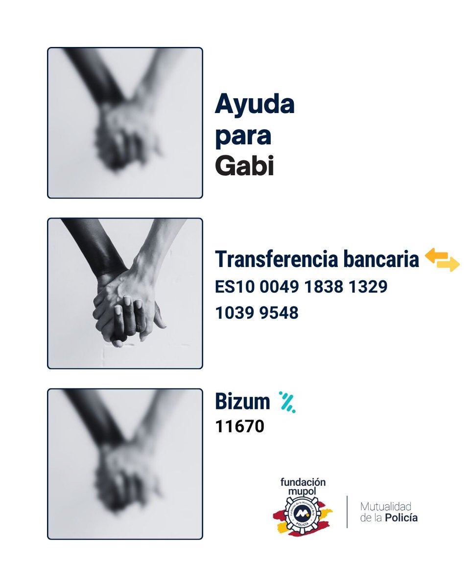 polimupol's tweet photo. 🙏 Gracias por tu apoyo y solidaridad.

#FundaciónMupol. Cuidando a quien nos cuida 💙

#FundaciónMupol #mutuapolicianacional
#mutuamupol #cuidandodeti #cuidandoaquiennoscuida #policianacional https://t.co/yaBSxCQsir