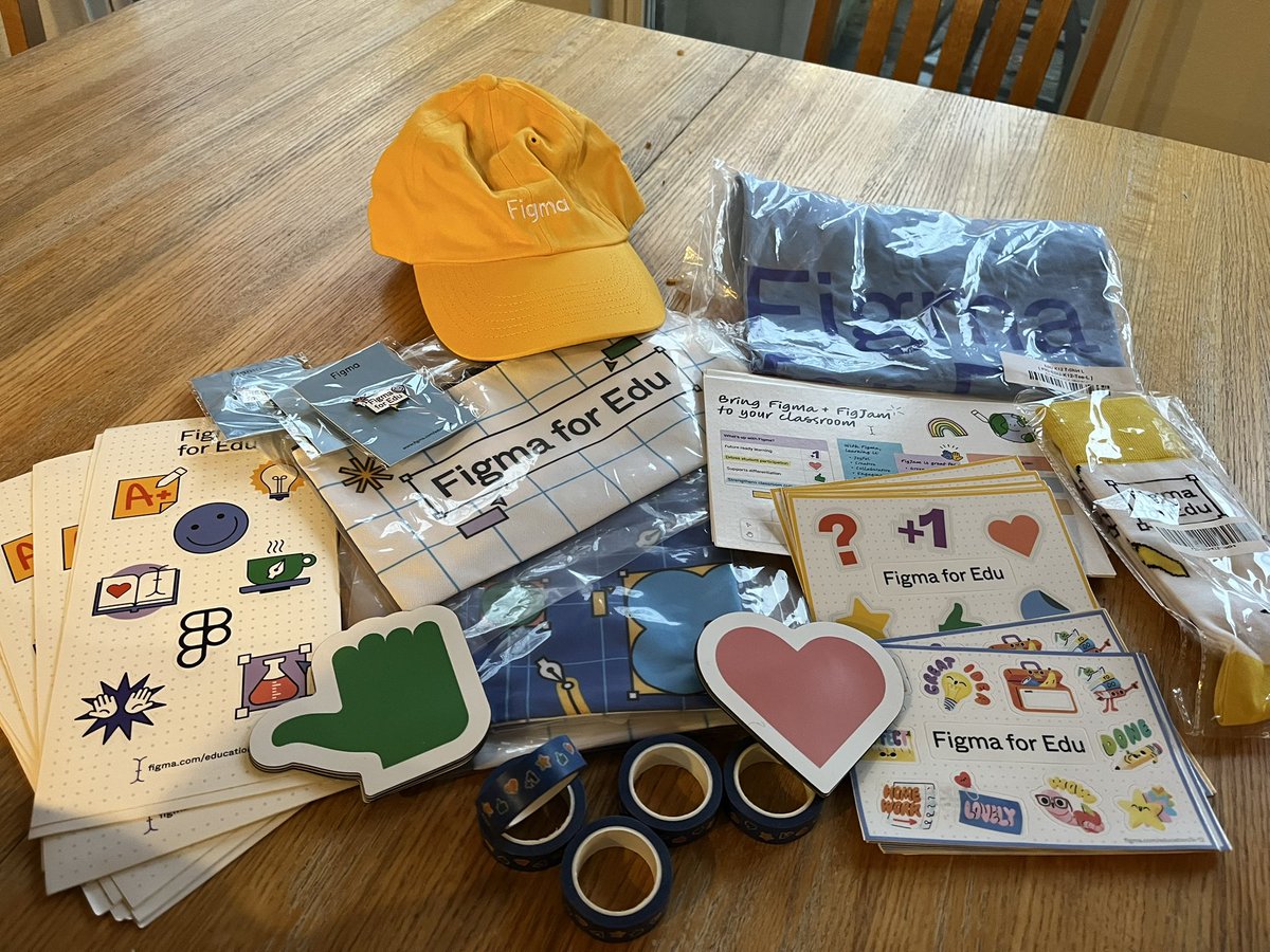 SteinbrinkLaura's tweet photo. @FigmaEdu_Alex @MsPowellteaches When I wore my #Figma shirt, a few HS students thought it said Sigma at first. 🤣 Congrats 🎉 on winning an awesome prize pack! Love mine! #TechShirtTuesday https://t.co/3mlLT4sRDl