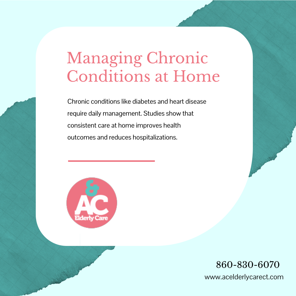 acelderlycare's tweet photo. Managing chronic conditions at home improves health and reduces hospital visits. Proper medication, nutrition, and lifestyle adjustments make a difference. Learn how home care can support long-term well-being.

#EastHartfordCT #HomeCare #ChronicCare https://t.co/QOT0IkXDsQ