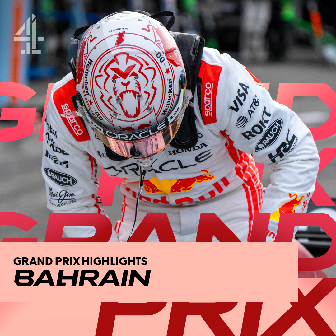 It was an impressive drive for Max last weekend, can he do it again this week? ⚡️

Watch full Grand Prix highlights on <a href="/Channel4/">Channel 4</a> from 10:05pm tonight 📺

#C4F1 | #F1 | #BahrainGP