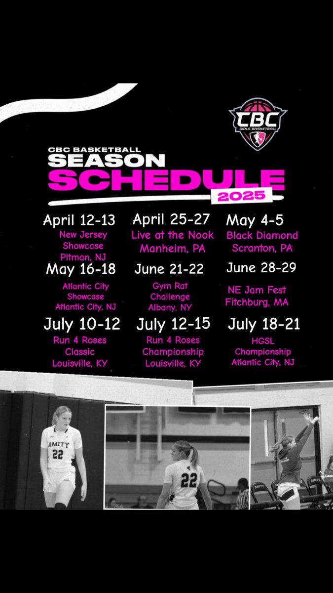 My Schedule for the upcoming AAU Season!! <a href="/girlscbc/">CBC Girls</a>