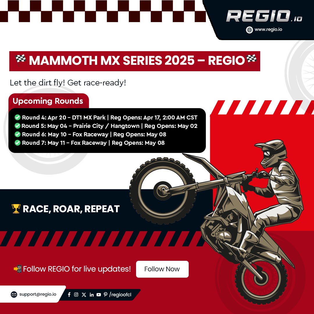 regioofcl's tweet photo. 🏁 MAMMOTH MX SERIES 2025 – REGIO 🏁

Let the dirt fly. Get race-ready! 🏍💨

📲 Stay in the loop – Follow REGIO for live updates! 👉 https://t.co/2GdfbR7SdS

#REGIO #REGIOMX #MammothMX2025 #RaceRoarRepeat #MotocrossMadness #RideWithREGIO #Porterville #California #USA https://t.co/fzz7Zhm8xB