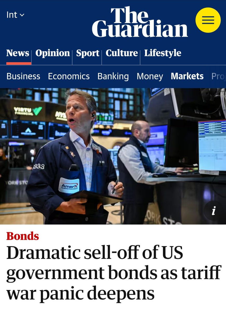 Gila. Ternyata yg bikin Trump mendadak tunda kebijakan tarif krn JEPANG. Bukan China. 

Tiga hari ini Jepang jual obligasi USA yg dipegangnya scara besar2an. 

Harga obligasi USA terjun bebas. 

Trump langsung nyerah. 

Tebasan Samurai dalam Keheningan Malam.