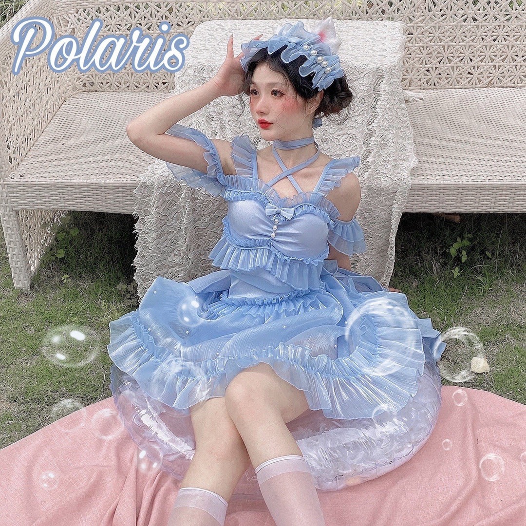42lolita_'s tweet image. "Polaris Lolita~Mermaid~Lolita Inspired Swimsuit with Tulle Overlay and Trailing"

Darling, this mermaid swimsuit's detachable sleeves let you switch from poolside princess to ocean siren in seconds! ✨👙

Purchase link: 42lolita.com/collections/20…

#Swimwear #MermaidCore