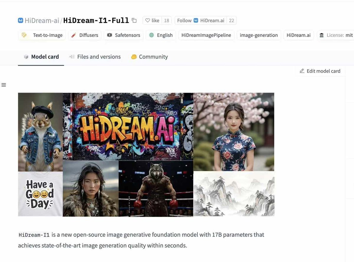 vivago_ai's tweet photo. Just a few days ago, our open-source model HiDream-I1-Dev hit Top 1 on the @ArtificialAnlys leaderboard on day one — even surpassing GPT-4o — and has been praised as the “strongest open-source image model.”

Here’s why it stands out: 
1️⃣ Top-tier cost-efficiency: Built with Sparse DiT architecture for sharper text comprehension while optimizing compute cost. 
2️⃣ Powerful distillation: Enhanced with GANs to boost image realism and clarity — combining speed with quality. 
3️⃣ High scalability

We invite you to try it out and help spread the word — let’s build something meaningful together. 
This is just the beginning. Stay tuned for more😎 
#HiDream #OpenSource #AI #Multimodal #vivago
