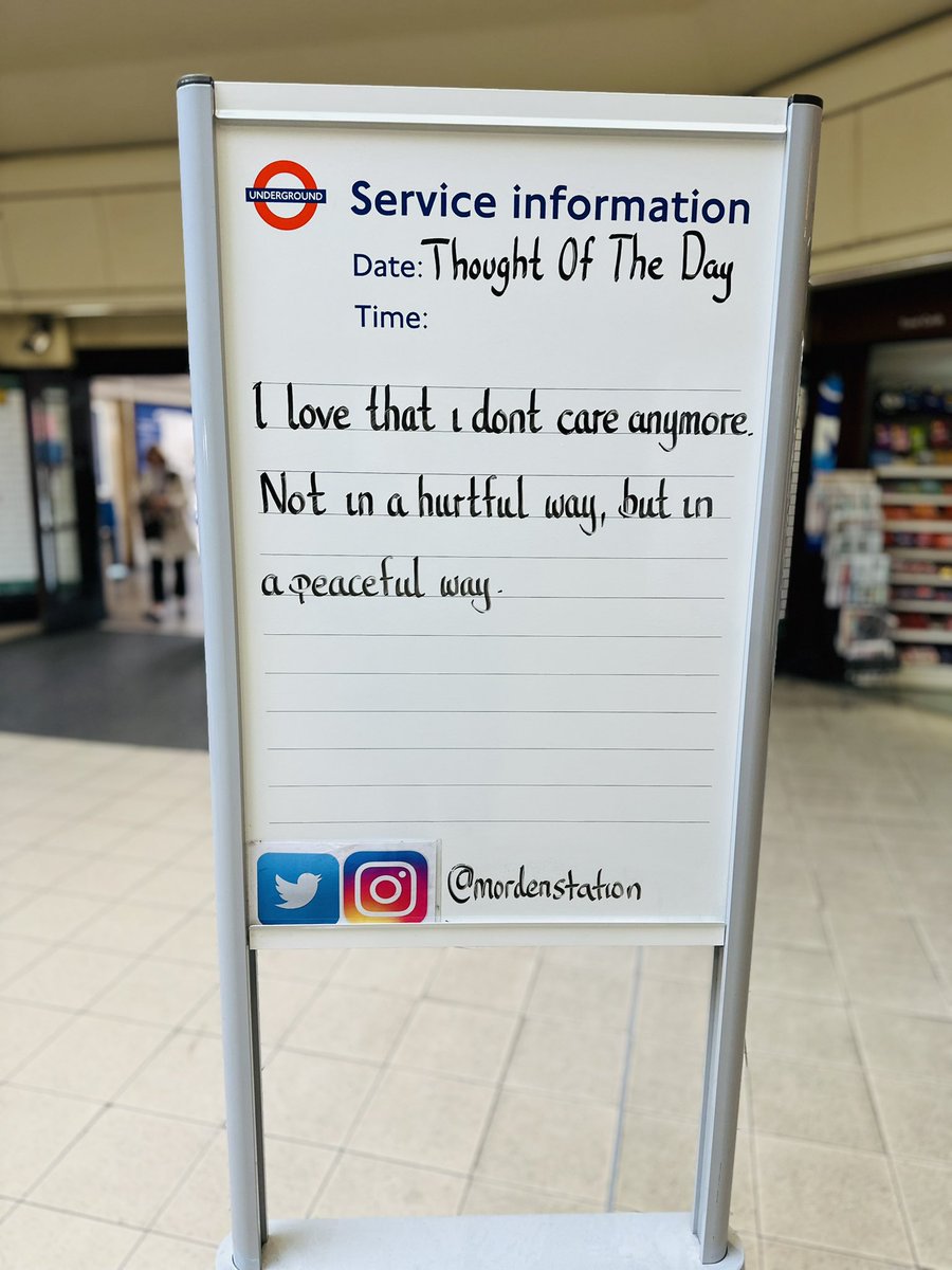 Thursday 10th April 2025 Thought Of The Day From Morden Underground Station
