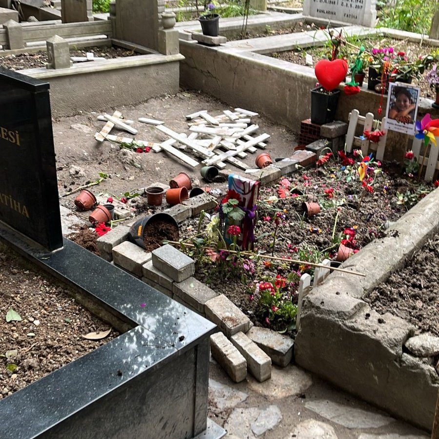 Kalbinden bıçaklanarak öldürülen 14 yaşındaki Ahmet Mattia Minguzzi'nin mezarına saldırı olmuş. Bu cinayeti işleyenin ve bu mezara saldıranların en ağır şekilde cezalandırılmasını istemek hepimizin 14 yaşındaki çocuğa borcudur. #AhmetMinguzziEmsalOlsun