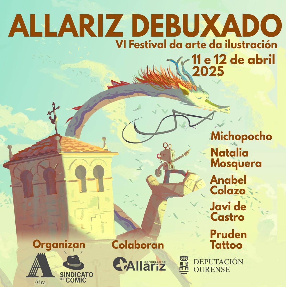 Sindicomic's tweet photo. Aviso, parroquia!

Dende hoxe pola tarde ata, venres e sábado o Sindicato permanecerá pechado.

Poderedes atoparnos danzando polo Allariz Debuxado con autores da talle de Javi de Castro ou Anabel Colazo.

Volvemos o luns no noso horario habitual https://t.co/ai6WxklMhX