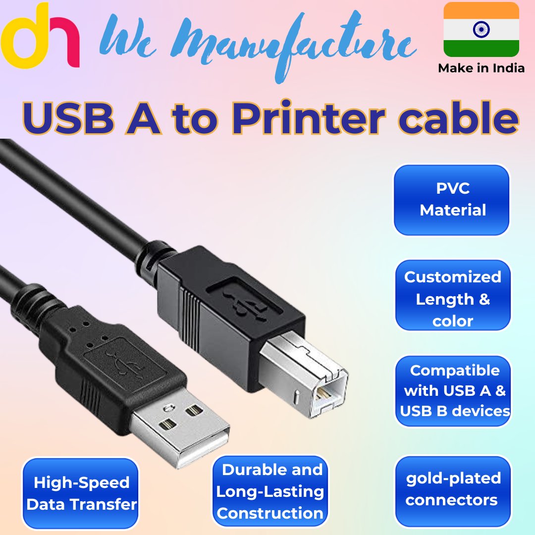 dimension_next_'s tweet image. High-Quality USB A to Printer Cable – Made in India, Built to Last! 
Visit our site now - shorturl.at/6YYWA 
#USBPrinterCable #MadeInIndia #DataTransfer #HighSpeedCable #DurableCables #PVCMaterial #GoldPlatedConnectors #CustomCables #TechAccessories #PrinterCable