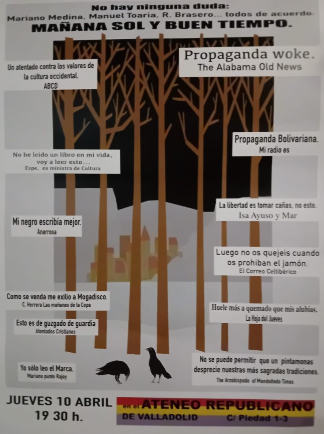 Presentación de MAÑANA SOL, las obras  recogidas y seleccionadas por su autor, Javi Kaos, y publicadas por Ediciones UVa. Será hoy, 10 de abril, a las 19,30, en el Ateneo Republicano. acortar.link/2wlTLs