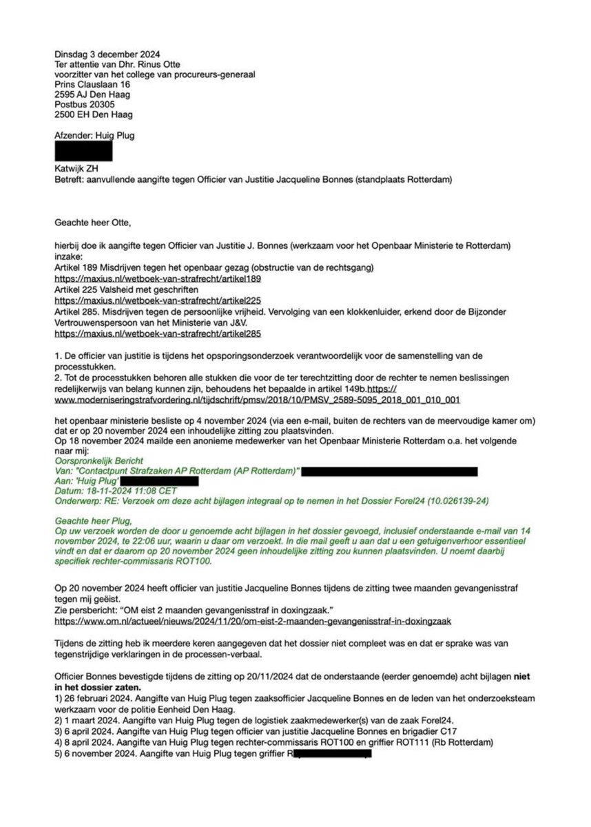 huig_plug's tweet photo. Op 3 december 2024 deed ik aangifte tegen de officier die een gevangenisstraf tegen mij eiste.
Op 4 december 2024 kreeg ik vrijspraak! #Damage_control https://t.co/jzagO6Q0Q0