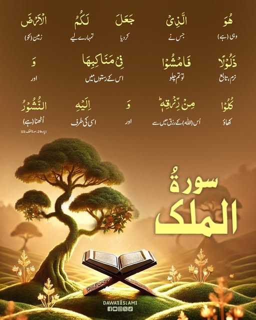 MADANIinfo's tweet photo. قرآن پاک کی عظیم سورت
ایک آیت ترجمہ کے ساتھ
15
#Sorah #mulk #Quran #translation https://t.co/gZPO529jag