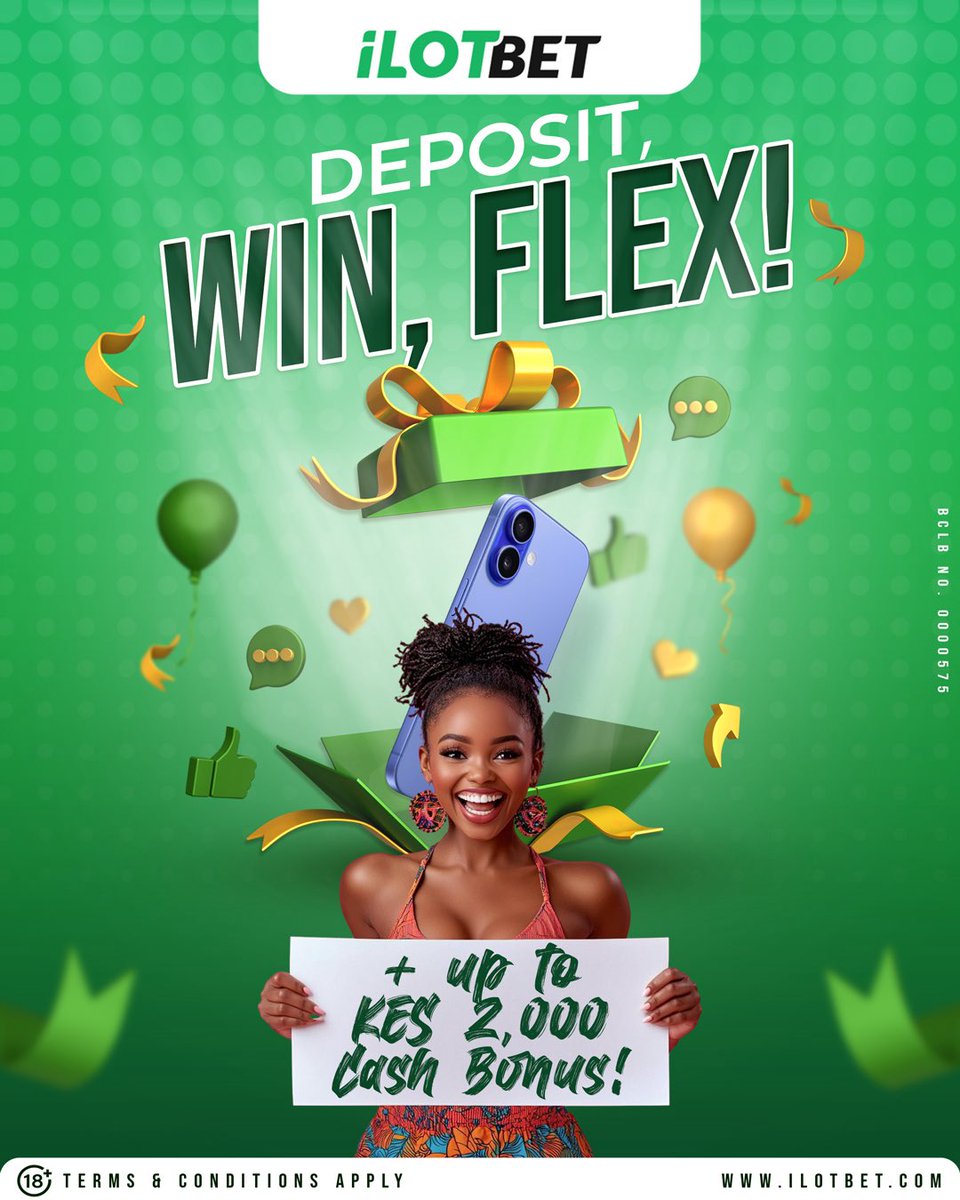 iLOTBETKenya's tweet photo. FRIDAY’s Sexy Sister Giveaways iko ON!!!!🤩💦📱
Register,Deposit and FLEX na iPHONE 16🥳🙌🏽
Usikose hii fom ya kuwahi extra gifts and bonuses 🎁 👇🏾
📱👉🏼 https://t.co/sYCJxjrQey 👈🏻
#iLOTBETGifts #iLOTBETiPHONES #iLOTNdioKusema #iLOTBET #iLOT #fyp #explore https://t.co/T3GLtImYwd
