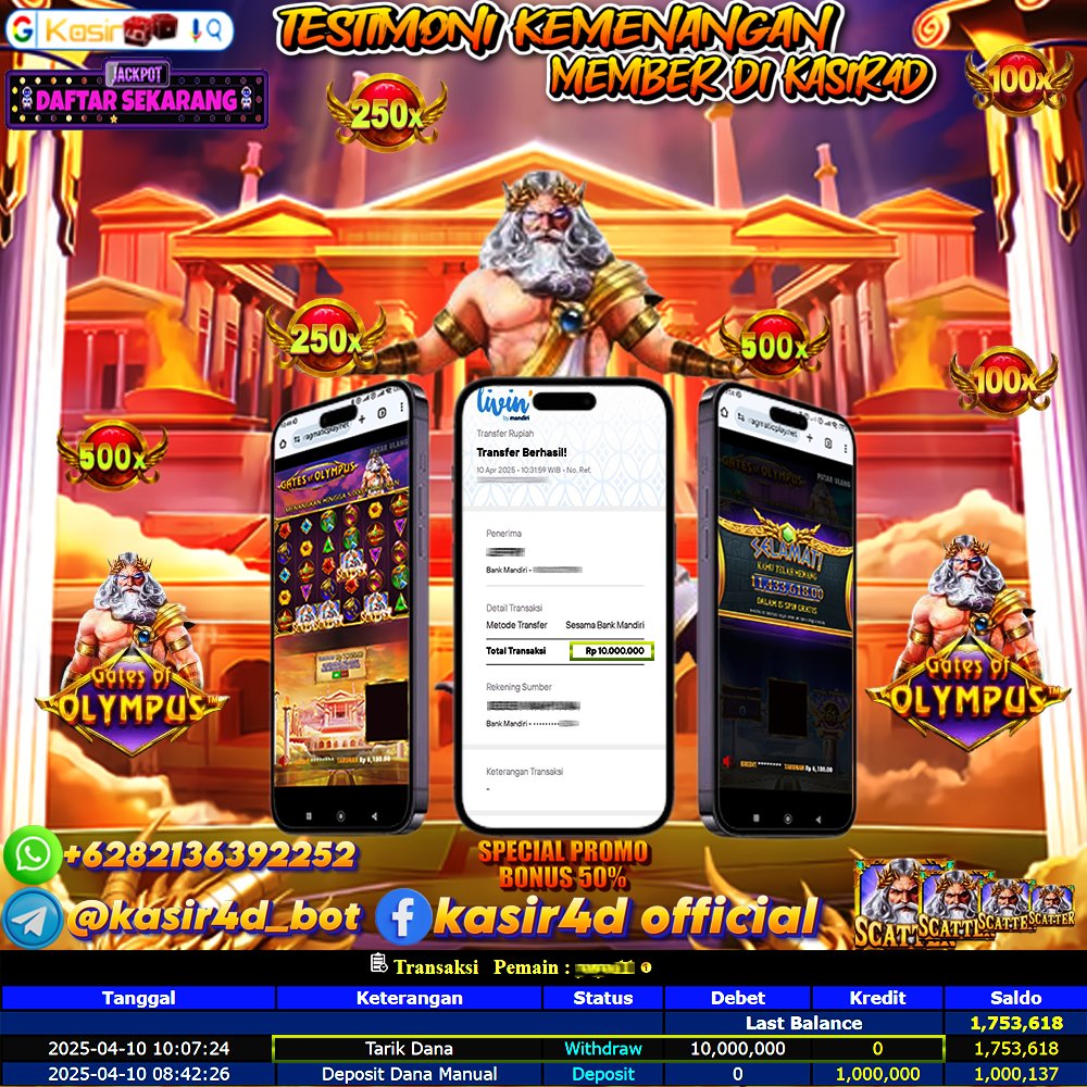LennWangsa's tweet photo. KASIR4D

🔥SPECIAL BONUS 50%🔥

Gassken bosku

https://t.co/LFtmgiWHr2

👇Info Contact👇
📱 Official : https://t.co/zAHK4kAksI
📱 TELE: @kasir4d_bot https://t.co/iczxF3AJuo