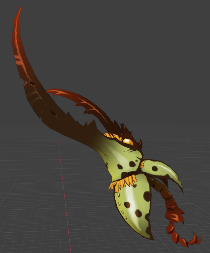 Trying to level up my stylized texturing in Substance Painter, so I modeled and painted this beetle sword based on an awesome concept by <a href="/monschi_art/">Moniek Schilder - Concept Artist</a> 🪲⚔️
#blender #SubstancePainter