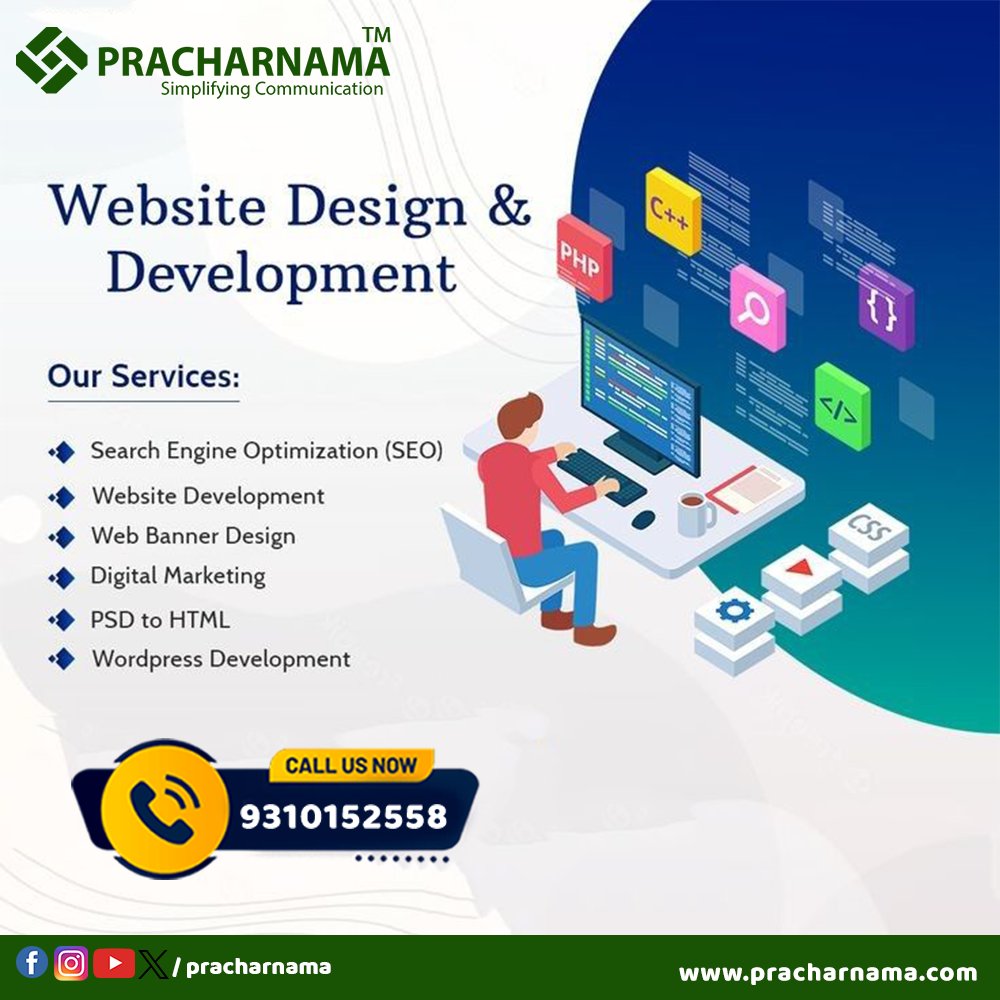 pracharnama's tweet photo. Elevate your brand with Pracharnama’s expert website design services! 🚀✨ Let's create something amazing together.

#WebDesign #Pracharnama #webdevelopment https://t.co/2L8QDX0Ejx