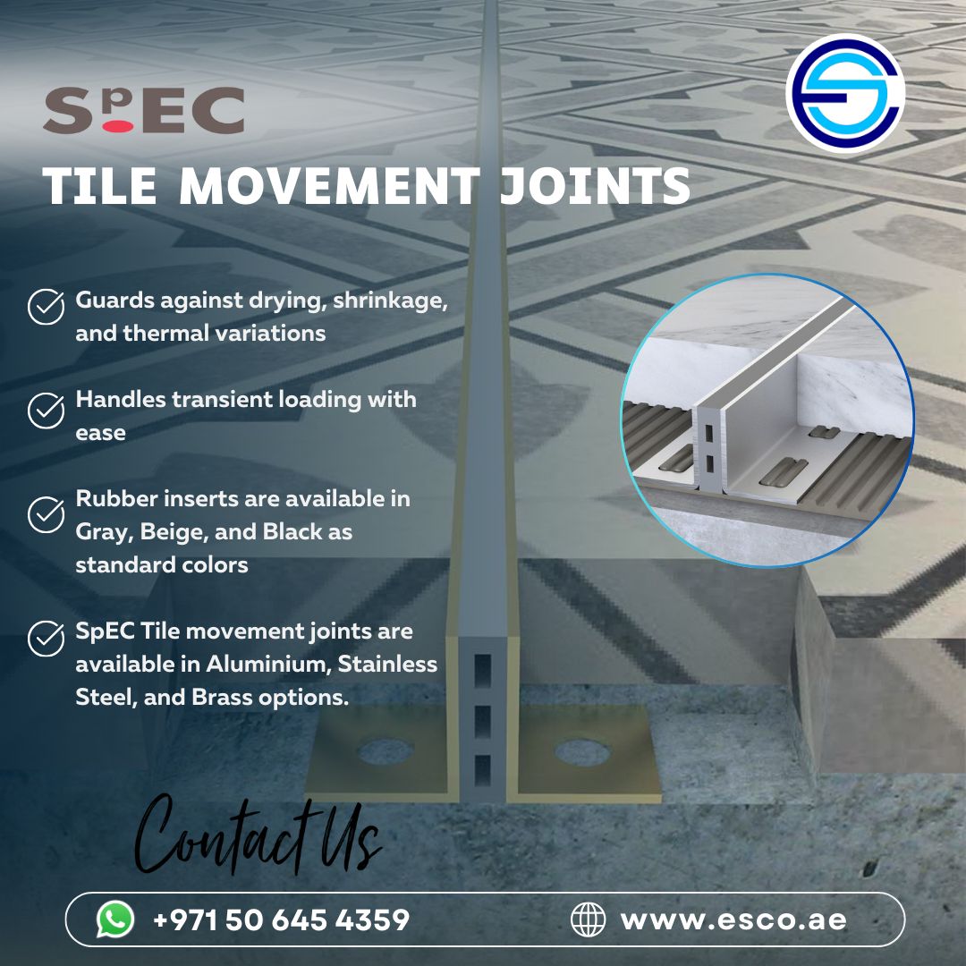 esco_spec's tweet photo. Protect your tile edges and prevent cracks with our innovative movement joints.
Download TDS: https://t.co/OzjEE1poIg
WhatsApp: (050 645 4359)
#TileMovementJoint
#TileInstallation
#TileWork
#TileContractor #UAE
#Contractors #Builders
#Architects #Designers
#BuildingMaterials https://t.co/yI81ZiV4Y5