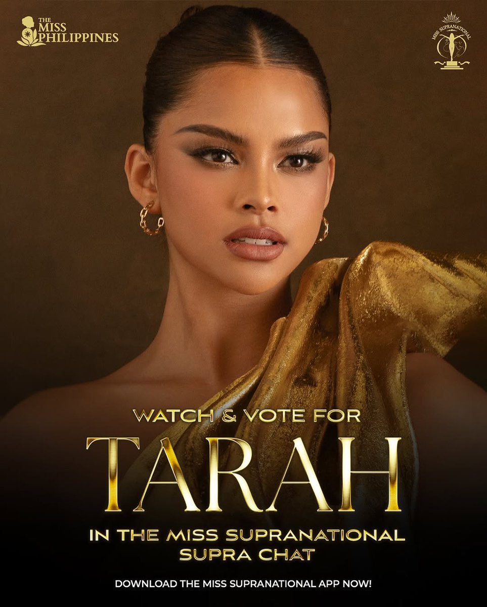 Dainsleif_10's tweet photo. Pilipinas, you know the drill. Let's support Tarah!
1️⃣ Download Miss Supranational App by #choicely from your App Store.
2️⃣ Watch for the episode where the Philippines is featured.
3️⃣ After the episode airs, voting is open for only 3 DAYS. Supporters get one free vote.
4️⃣ VOTE FOR TARAH VALENCIA, PHILIPPINES!🇵🇭
#TarahValencia #SupraTarah #MissSupranational #MissSupranational2025 #TheMissPhilippines #Malopolska