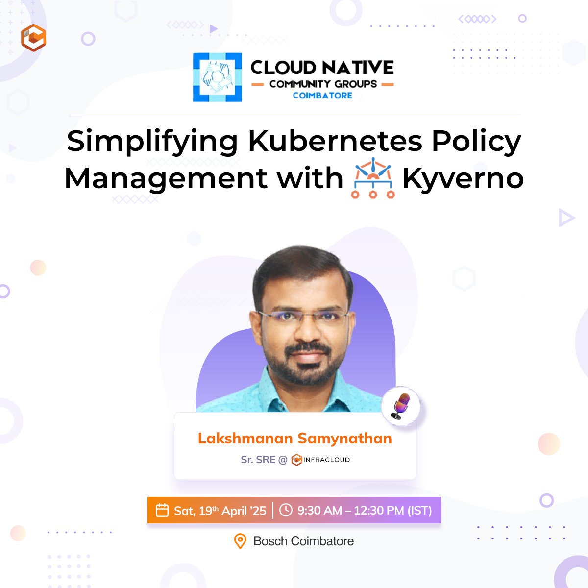 InfraCloud (@infracloudio) on Twitter photo Managing Kubernetes policies manually is a nightmare:
🔴Inconsistent rules
🔴Human errors
🔴Endless YAMLs
Join @lakshmandevops at the #CNCF Coimbatore Meetup as he shares how to streamline policy management the <a href="/kyverno/">Kyverno: CNCF Policy Engine</a> way ⤵️
community.cncf.io/events/details… Managing Kubernetes policies manually is a nightmare:
🔴Inconsistent rules
🔴Human errors
🔴Endless YAMLs
Join @lakshmandevops at the #CNCF Coimbatore Meetup as he shares how to streamline policy management the <a href="/kyverno/">Kyverno: CNCF Policy Engine</a> way ⤵️
community.cncf.io/events/details…
