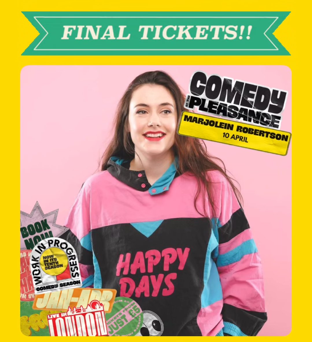 TONIGHT! LONDON!

doing a WIP of my newest show in <a href="/ThePleasance/">Pleasance</a> - come u 🩷🦌

pleasance.co.uk/event/marjolei…