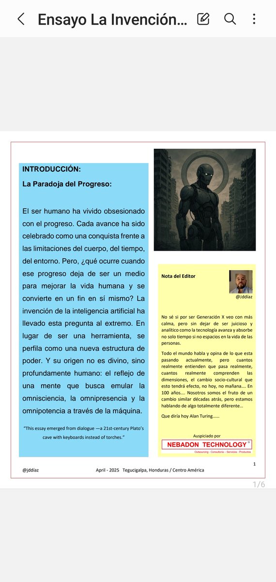 NebadonTechHn's tweet photo. Vivimos un punto de inflexión en la historia de la humanidad y los negocios. La inteligencia artificial ya no es una herramienta futura: es una fuerza activa, redefiniendo industrias, procesos, decisiones... y hasta identidades.

#IA #Futuro #Se #Sociedad #Negocios #AlanTuring https://t.co/0rAOZkVFE8