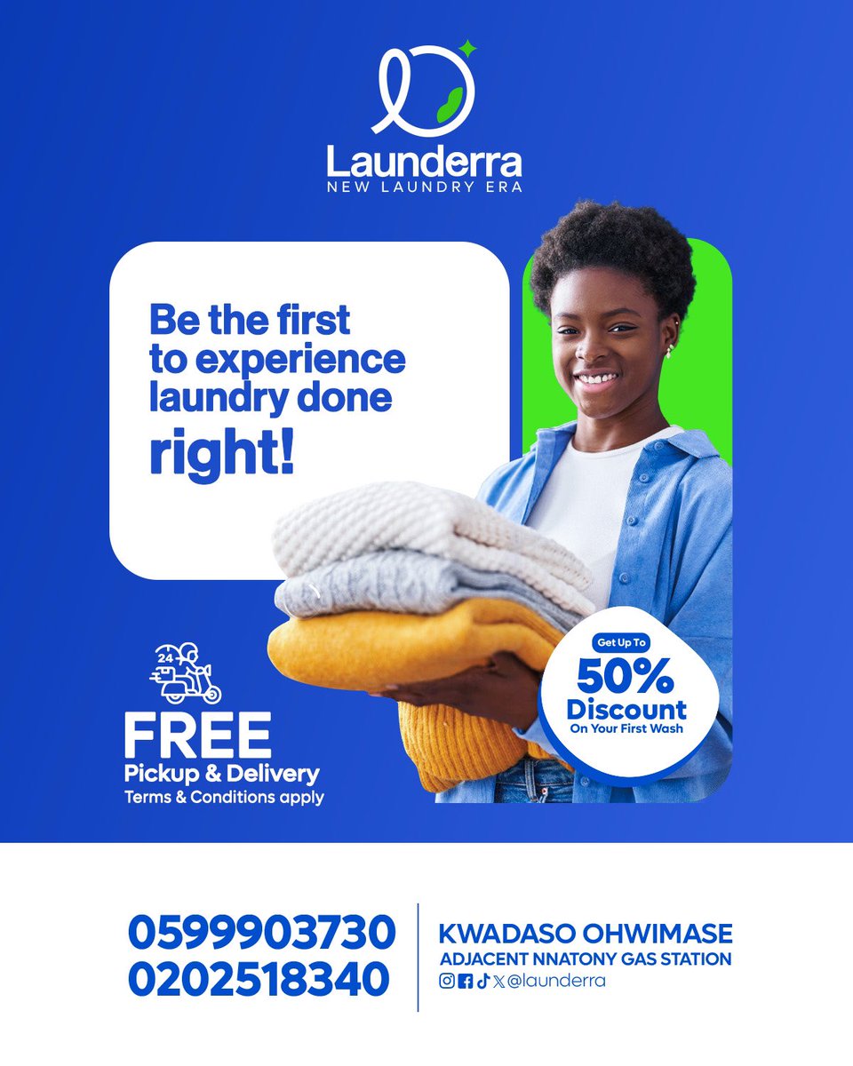 launderra's tweet photo. What are you waiting for? Be among the first to experience laundry done the right way — fresh, fast, and flawlessly handled!

Effortless Laundry Anytime, Anywhere👌🏾✨
Same Day Laundry⏱️

#LaunderraExperience #LaundryDoneRight #freshstart #launderra #laundromat #newlaundryera https://t.co/7PHLNzS2oV