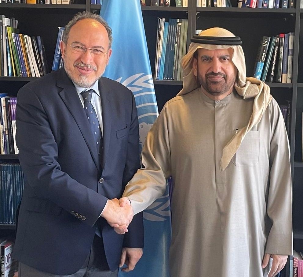 TawfikJelassi's tweet photo. Great to meet and exchange ideas with H.E. Jamal Bin Huwaireb, CEO of #MBRF, on the next steps for implementing the #DubaiDeclaration on open educational resources. Excited about the future impact of OER. This is #OER. https://t.co/oEY5gq5c7c