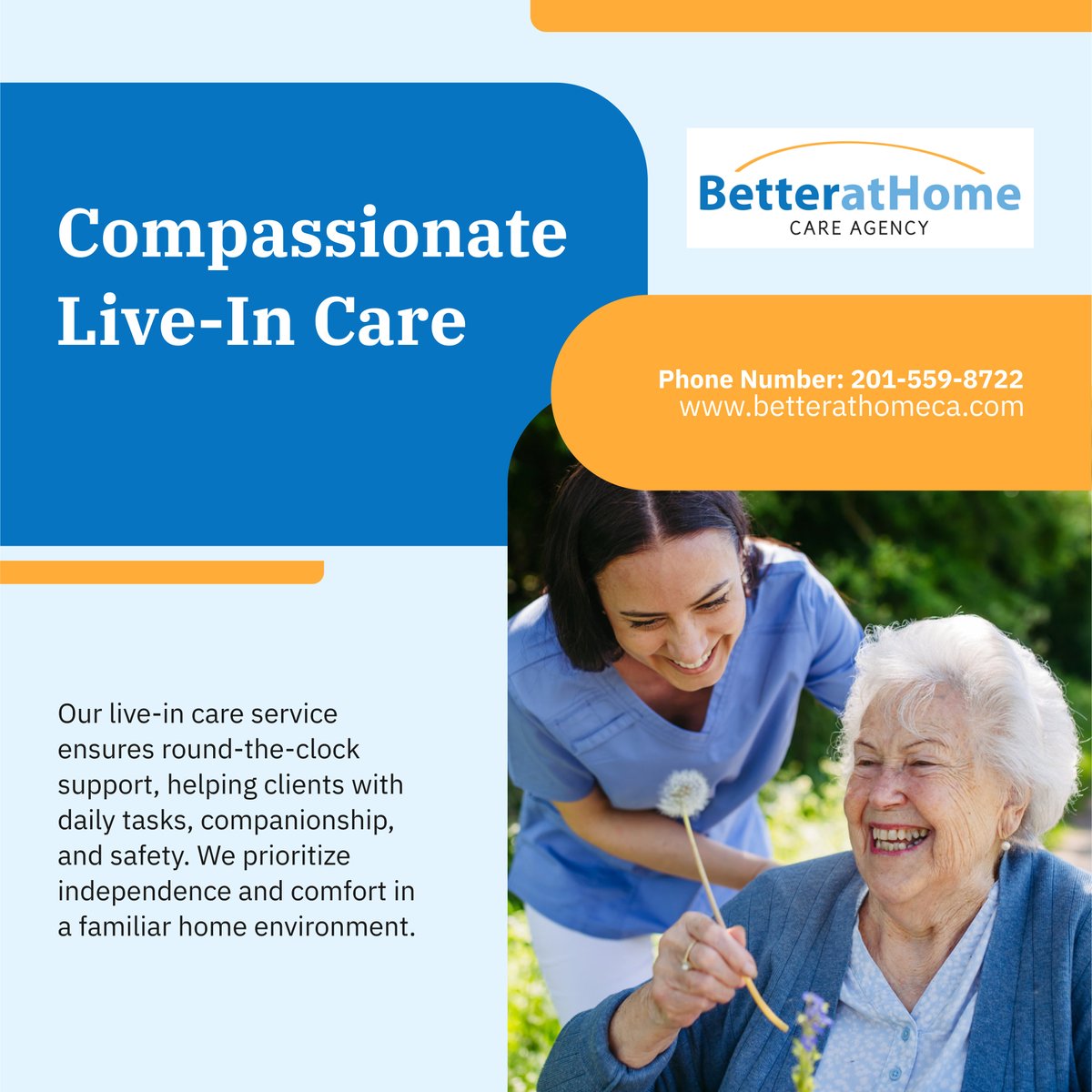 betterathomeca's tweet photo. Looking for dedicated care for yourself or a loved one? Our live-in care services provide continuous support, promoting independence and well-being. Call us at 201-559-8722 to learn more! 

#HomeCare #HackensackNJ #LiveInCare https://t.co/5KmgathmG8