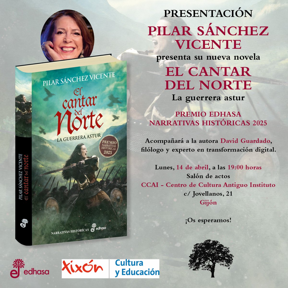 edhasaeditorial's tweet photo. ¿Te vas a perder la primera presentación de "El Cantar del norte"? Si estás el próximo lunes en #Gijón, pásate por el Centro de Cultura Antiguo Instituto de @gijon y disfruta de cómo Pilar Sánchez Vicente dio vida al #PremioEdhasa 2025.
#LaaventuraestáenEdhasa https://t.co/ViRAhfC3ql