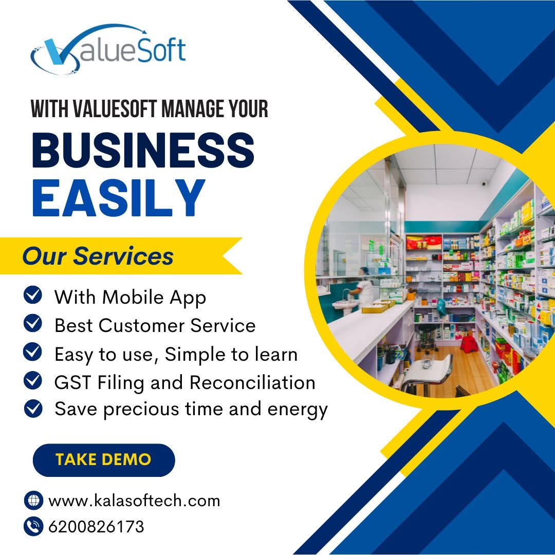 KALASOFTECH1's tweet photo. Effortless Accounting, Billing &amp; Inventory 
✅ Automated GST Filing &amp; Billing
✅ E-Way Bill &amp; E-Invoice Facility
✅ Barcode &amp; Inventory Management
✅ Mobile App for On-the-Go Reporting Call +91 6200826173
Visit: https://t.co/qx78fZBpYC
#GSTBillingSoftware #BusinessGrowth #Account https://t.co/IuKGnUT8aM